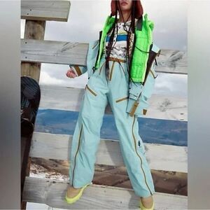 New! Free People Movement Women’s Zephyr Ski Shell Pants Mint Combo, size‎ M